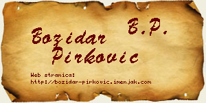 Božidar Pirković vizit kartica